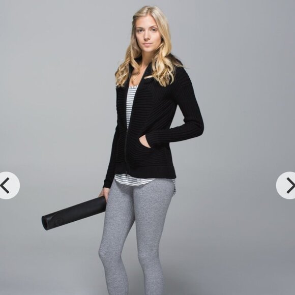 Lululemon - sz 8 - Embrace Hoodie *Knit in Black, Scuba Style Rib Knit - Picture 9 of 11